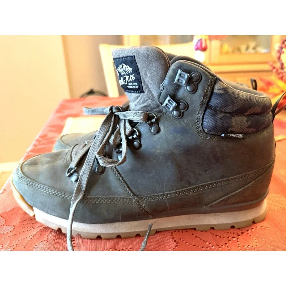 The North Face Back To Berkeley Redux Leather Hiking Boots Mens 10 Army Grn Camo